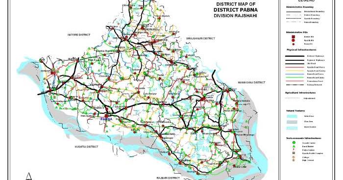 Map Of Pabna District Maps Of Bangladesh: Pabna District