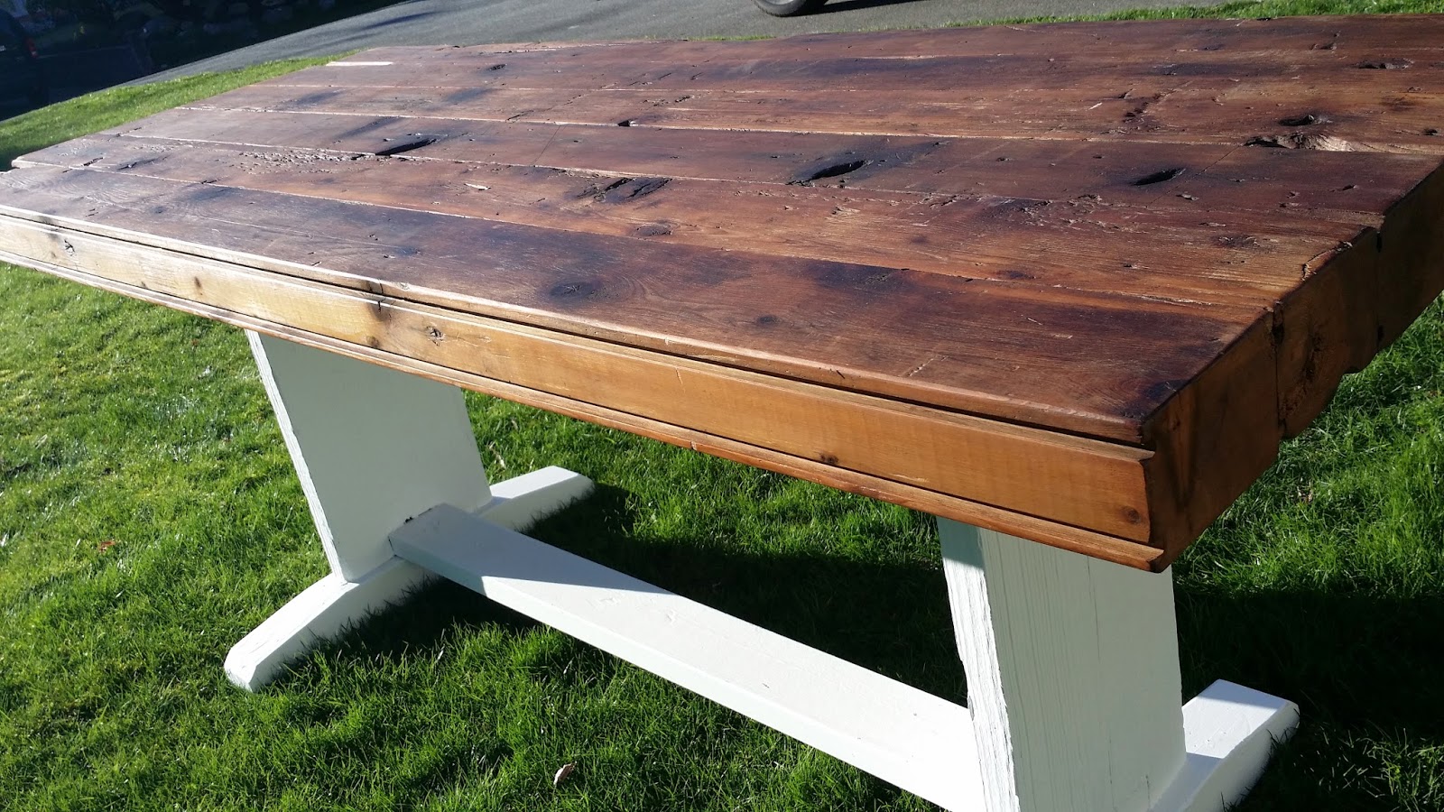 Incredibly unique harvest table double tongue & groove cedar material