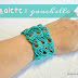 Brazalete de ganchillo con punto broomstick