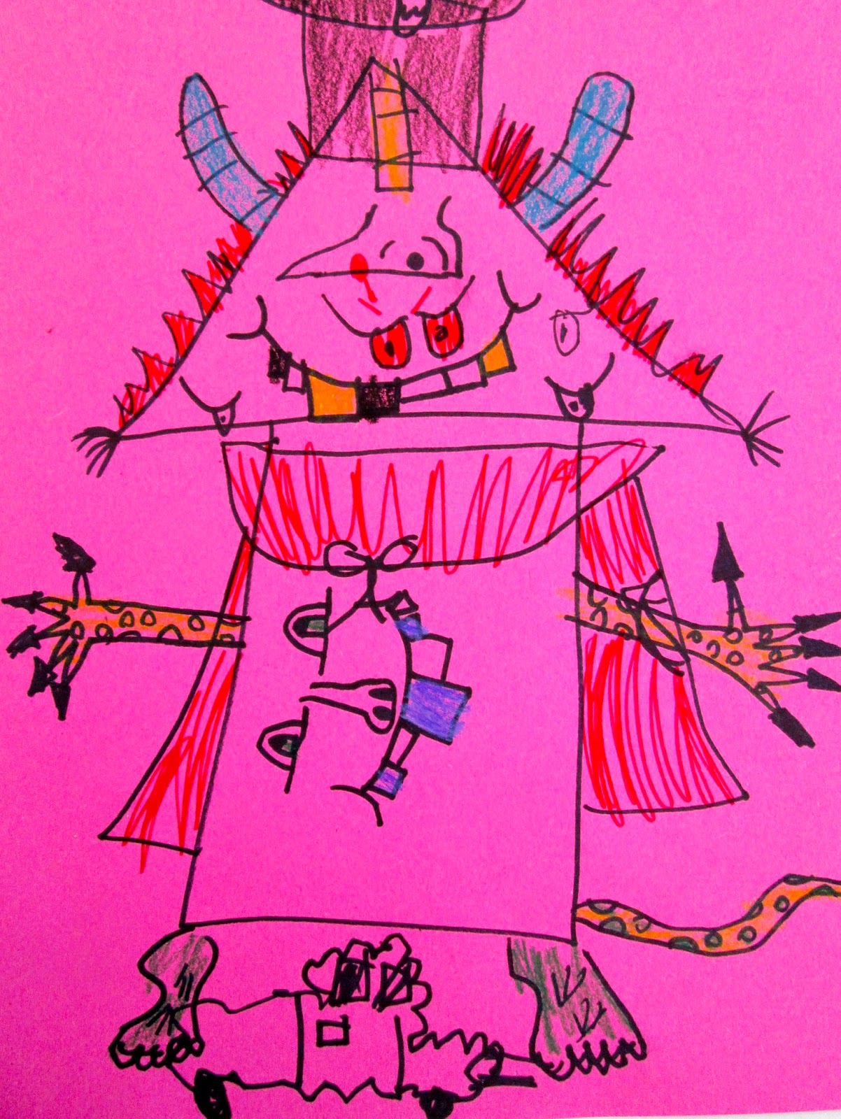 Mega Monsters Collaborative Drawing Game by 2nd Grade Lower School