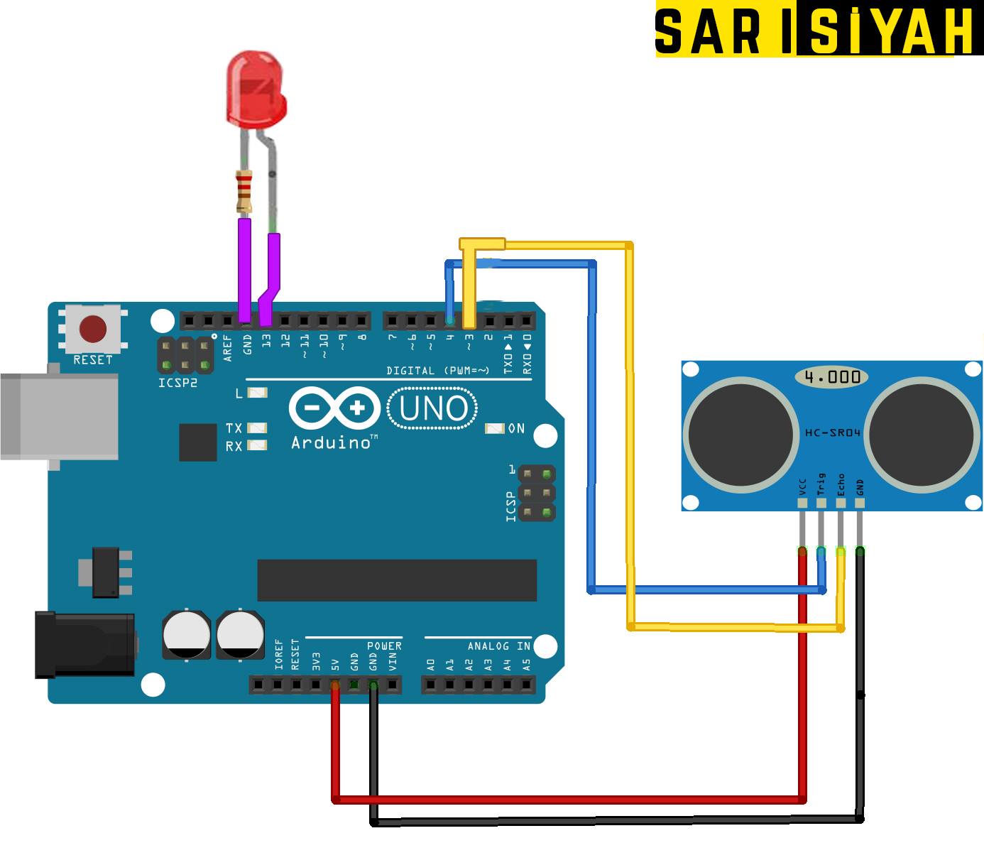 Murat Bilginer 1 Arduino 1 Ultrasonik Mesafe Sensörü İle Led Yakma