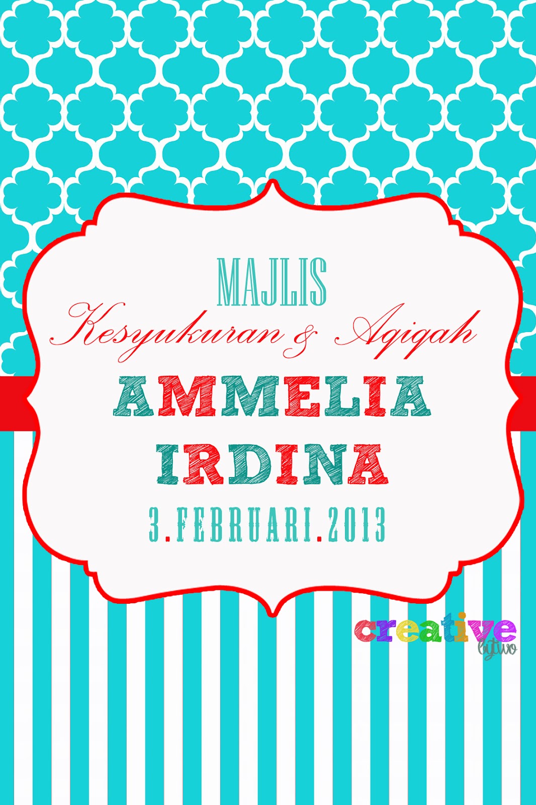 Creative By Two Design and printing expertise Aqiqah