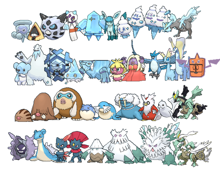 ◓ Pokémon do tipo Gelo — Ice type