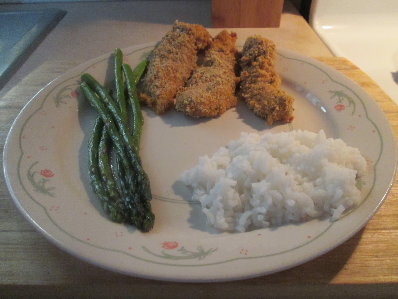 Diab2Cook Spicy Baked Buttermilk Chicken Tenders w/ White Rice and