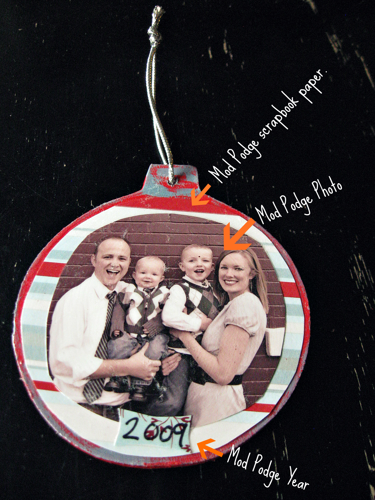 Freshly Completed Homemade Gifts Mod Podge Ornament