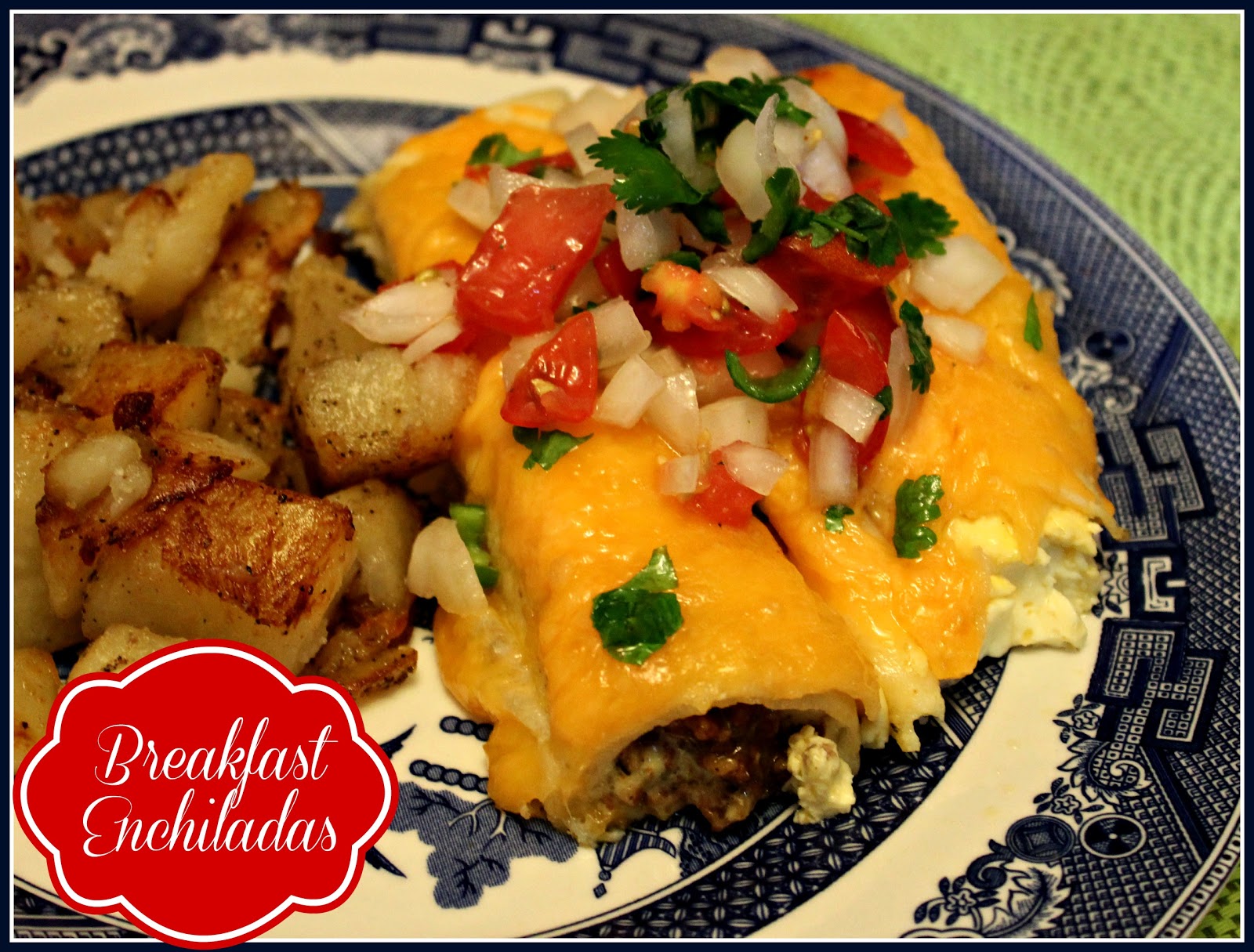 Sweet Tea and Cornbread Cheesy Breakfast Enchiladas!