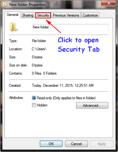 Disable Permissions Windows Vista