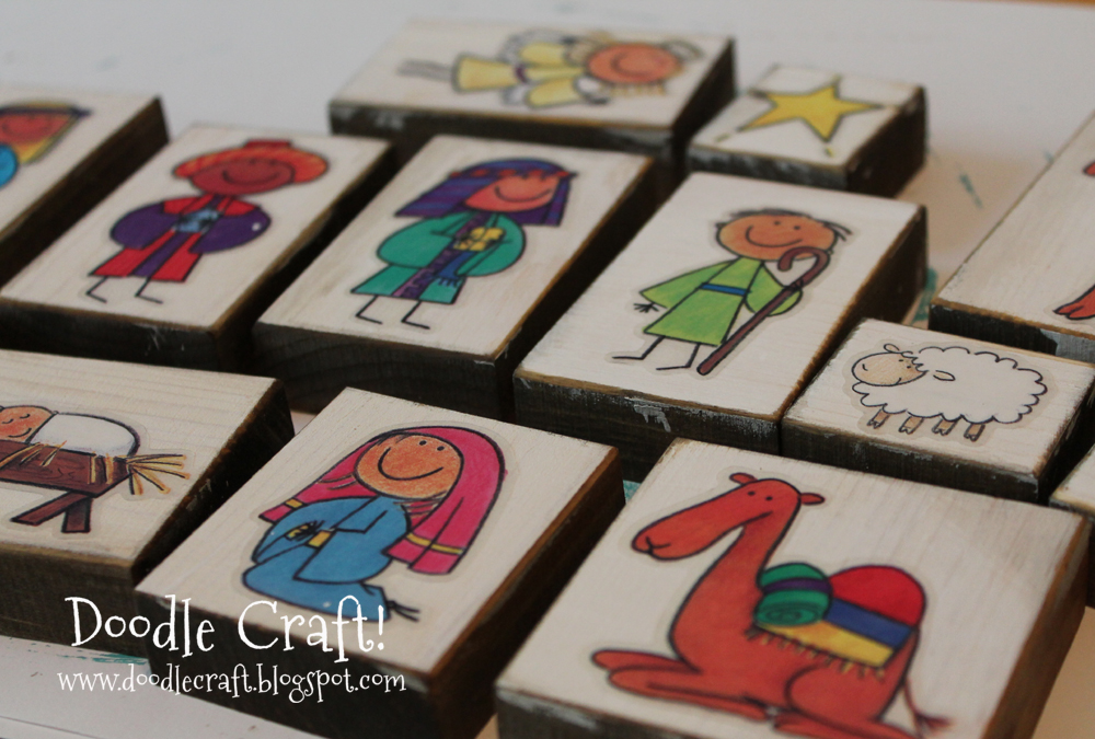 Doodlecraft Kid Friendly Wood Block Nativity Set!