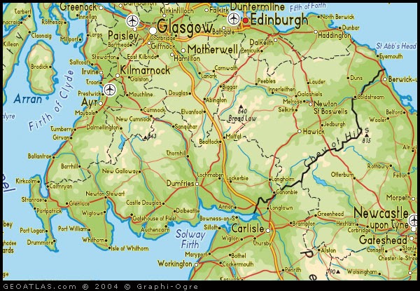 Scottish Borders Regions Map
