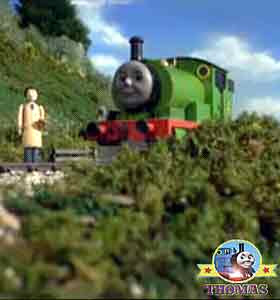 Steam loco Percy the train engine lovely Sodor valley railway view tall weeping willow gorge trees