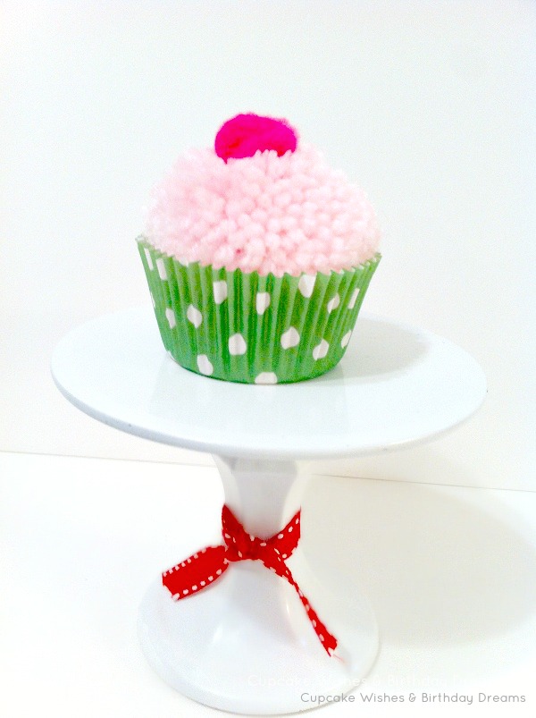 Cupcake Wishes & Birthday Dreams {Cupcake Monday} Yarn PomPom Cupcake
