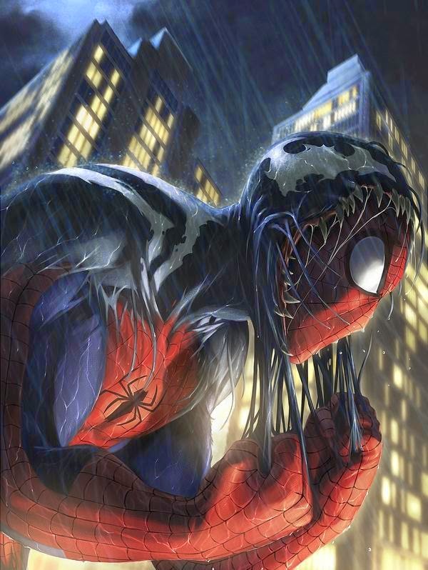 Six Venom Hosts, after Spider-Man (Marvel Comics)