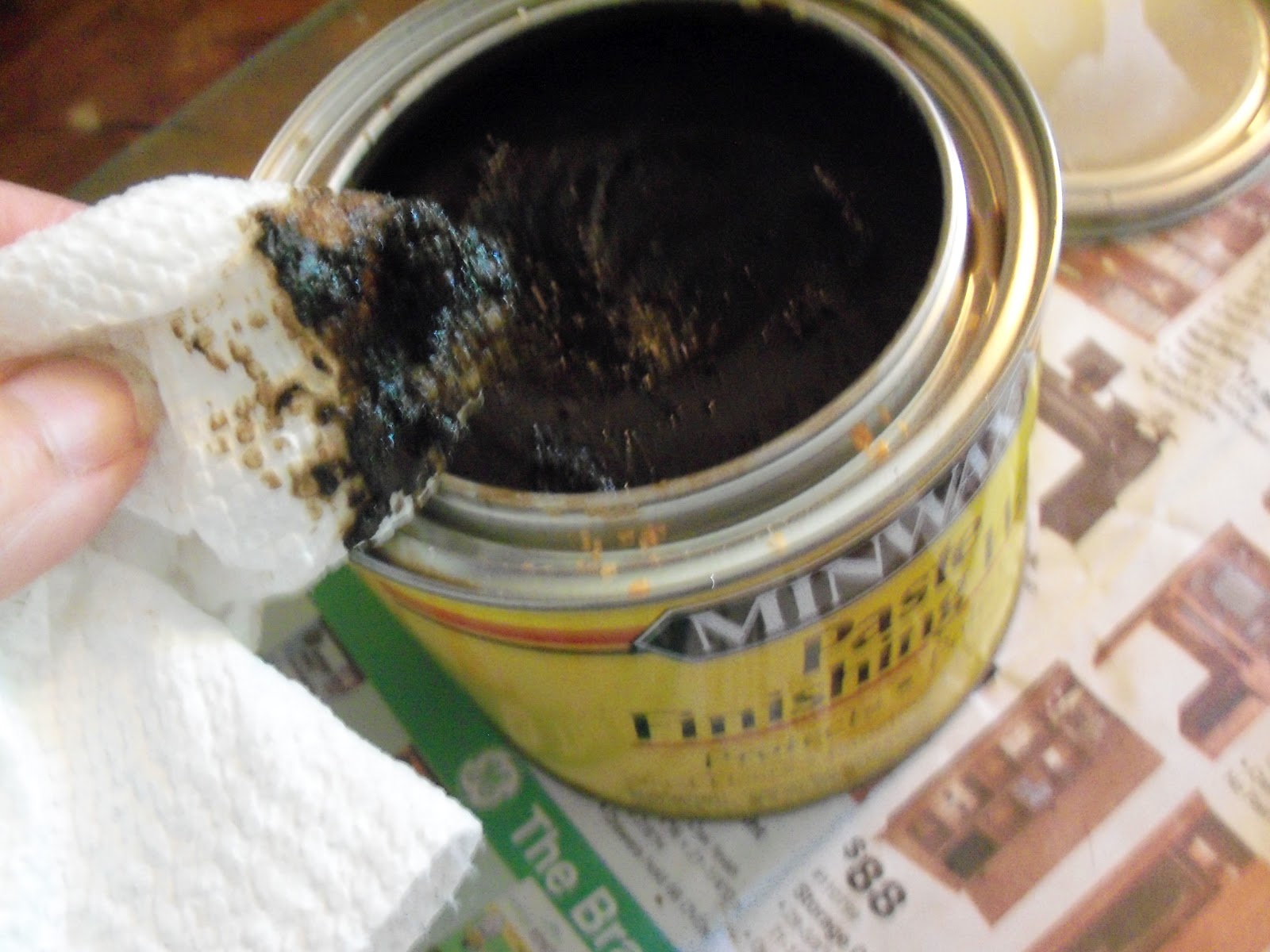 Shelly's Vintage Blog making your own dark wax furniture paste