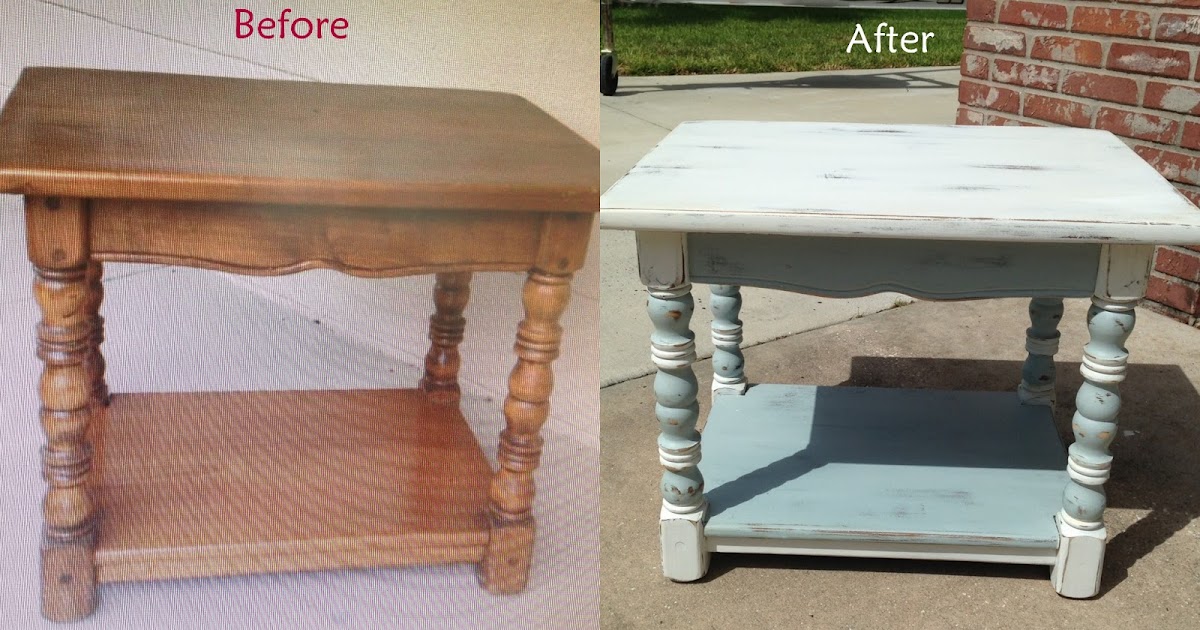 Crafty Blonde Girl Shabby Chic End Table