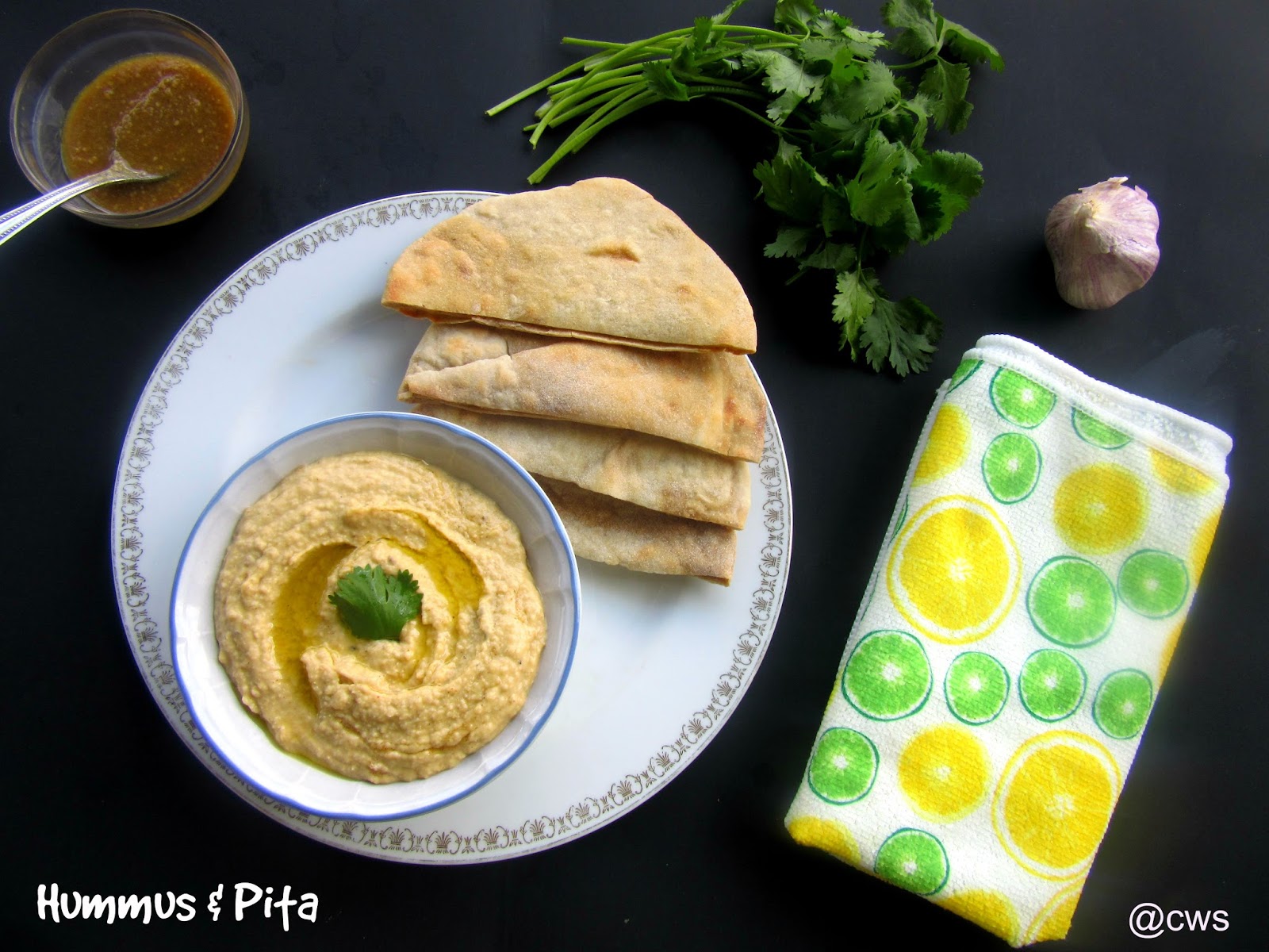 Hummus and Pita Bread Cooking With Sapana