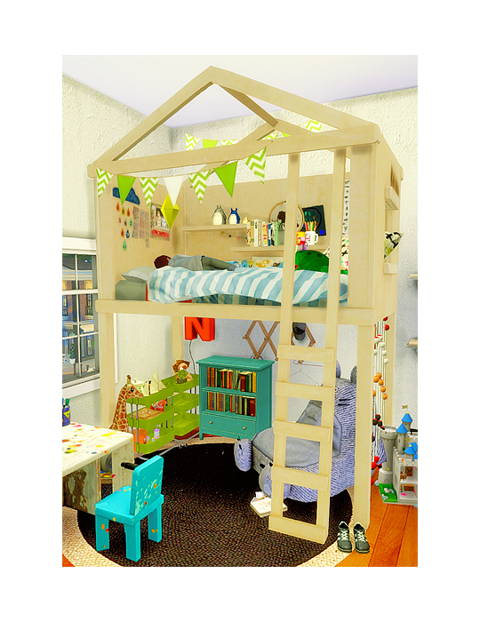 My Sims 4 Blog House Loft Bed by Chisami