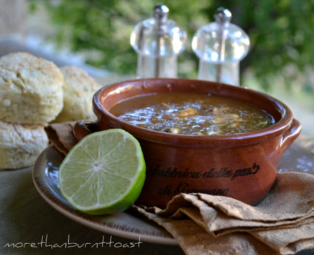 black bean soup and tender potato biscuits