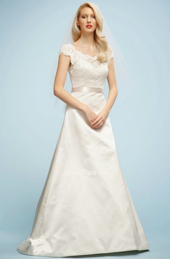 Informal Wedding Dresses Belts Cap Sleeves Design