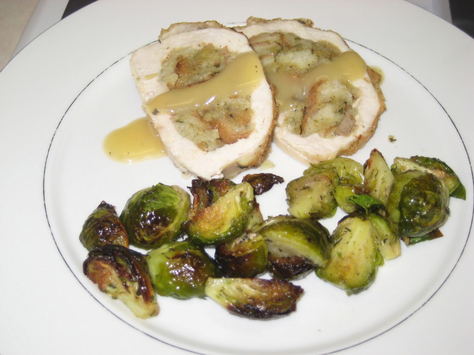 You, Me and B Recipe Stuffed Chicken Breast with Roasted Brussel Sprouts