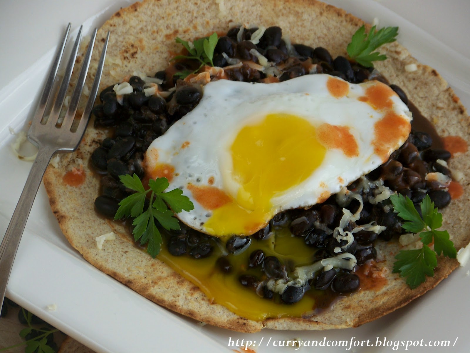 Kitchen Simmer Mexican Style Black Beans and Huevos Rancheros