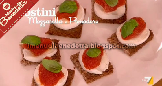 Crostini Mozzarella e Pomodoro con Gelatina di Benedetta Parodi
