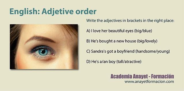 English: Adjetive order