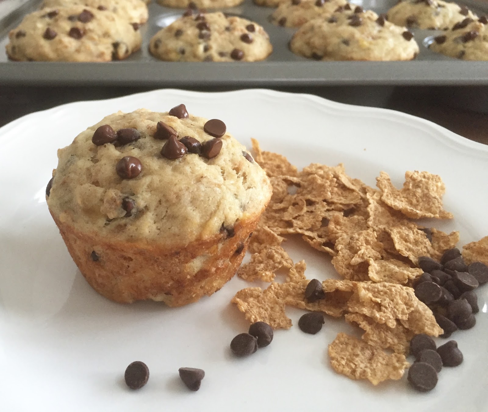 chocolate chip bananabran muffins