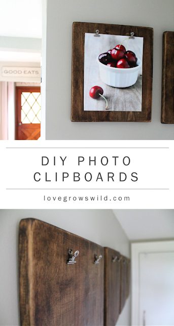 Learn how to make these gorgeous DIY Photo Clipboards at LoveGrowswild.com