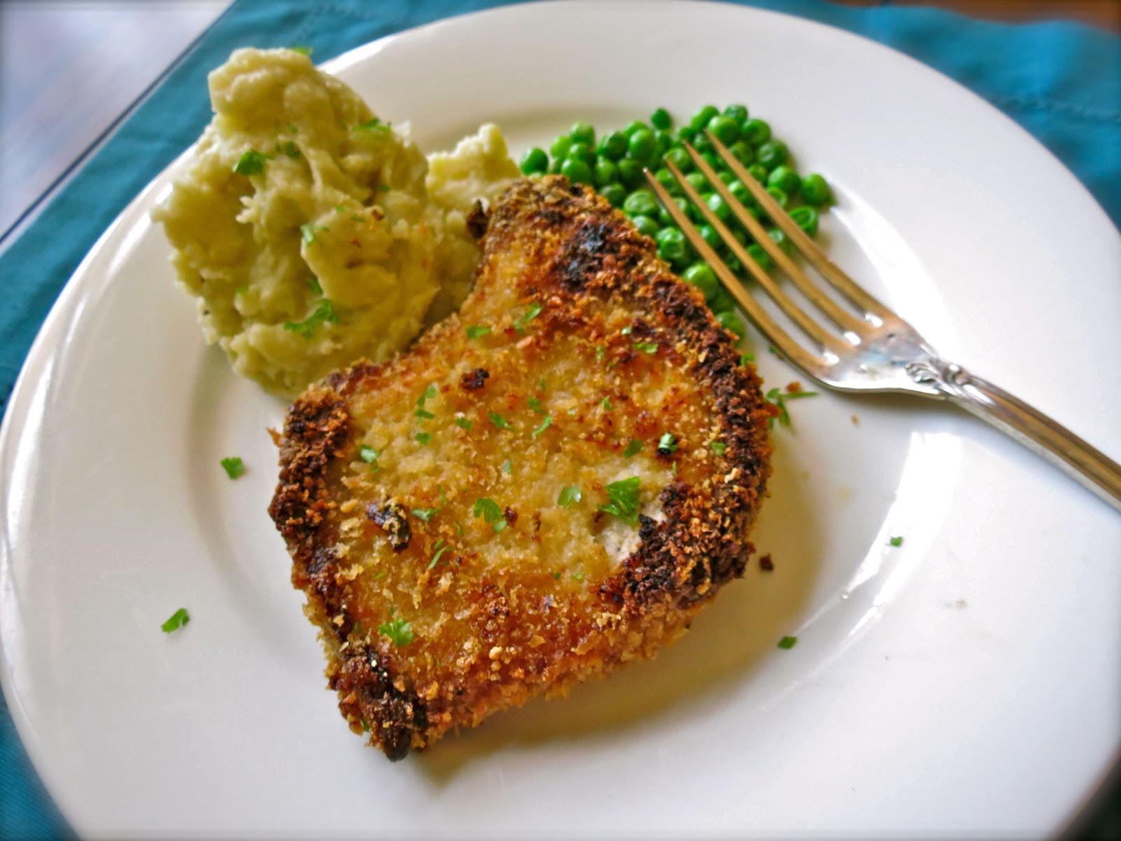 The Bee Cave Kitchen Panko Crusted Oven "Fried" Pork Chop with Wasabi