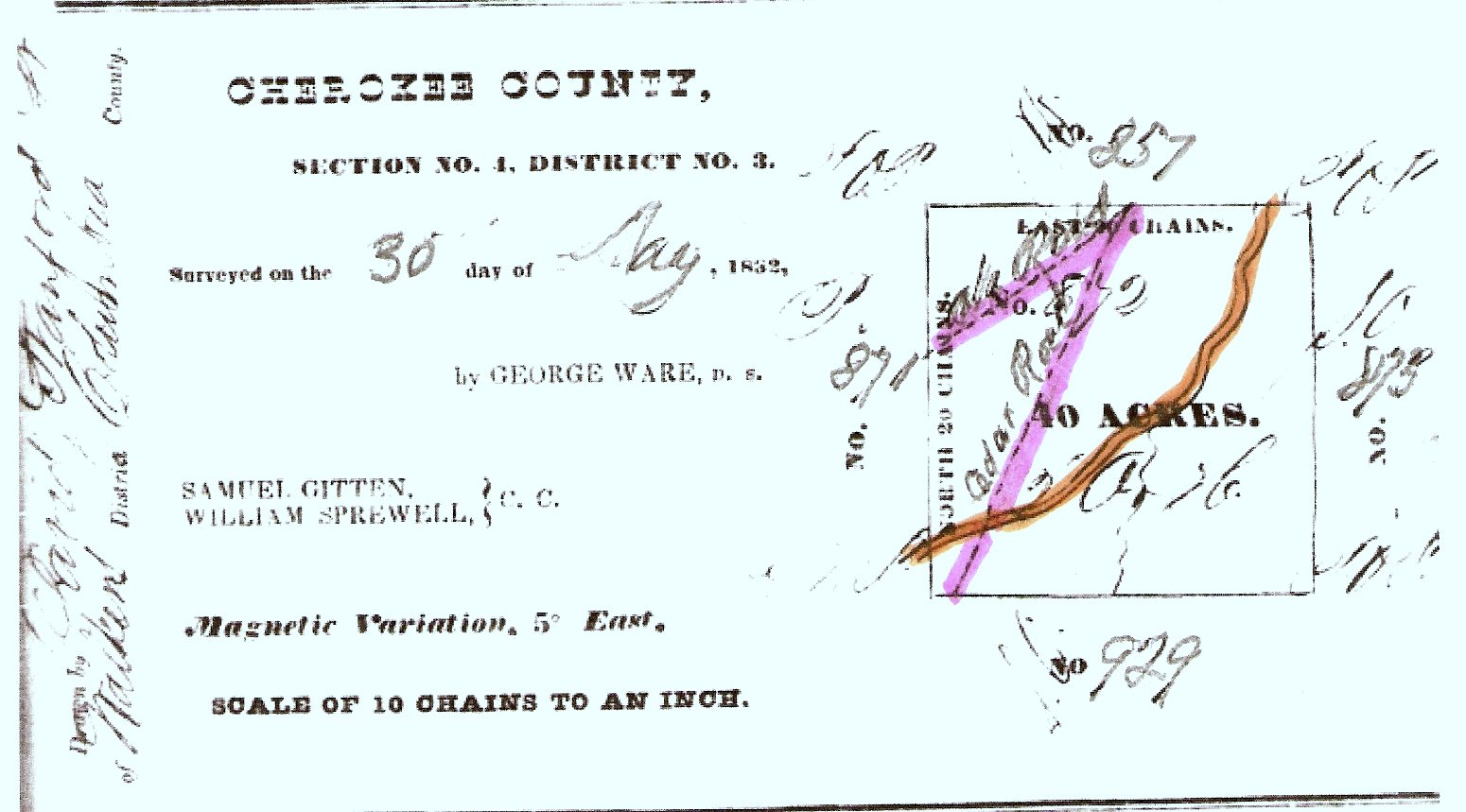 History Of The Vann Cabin 1832 Land Lottery Plat 872