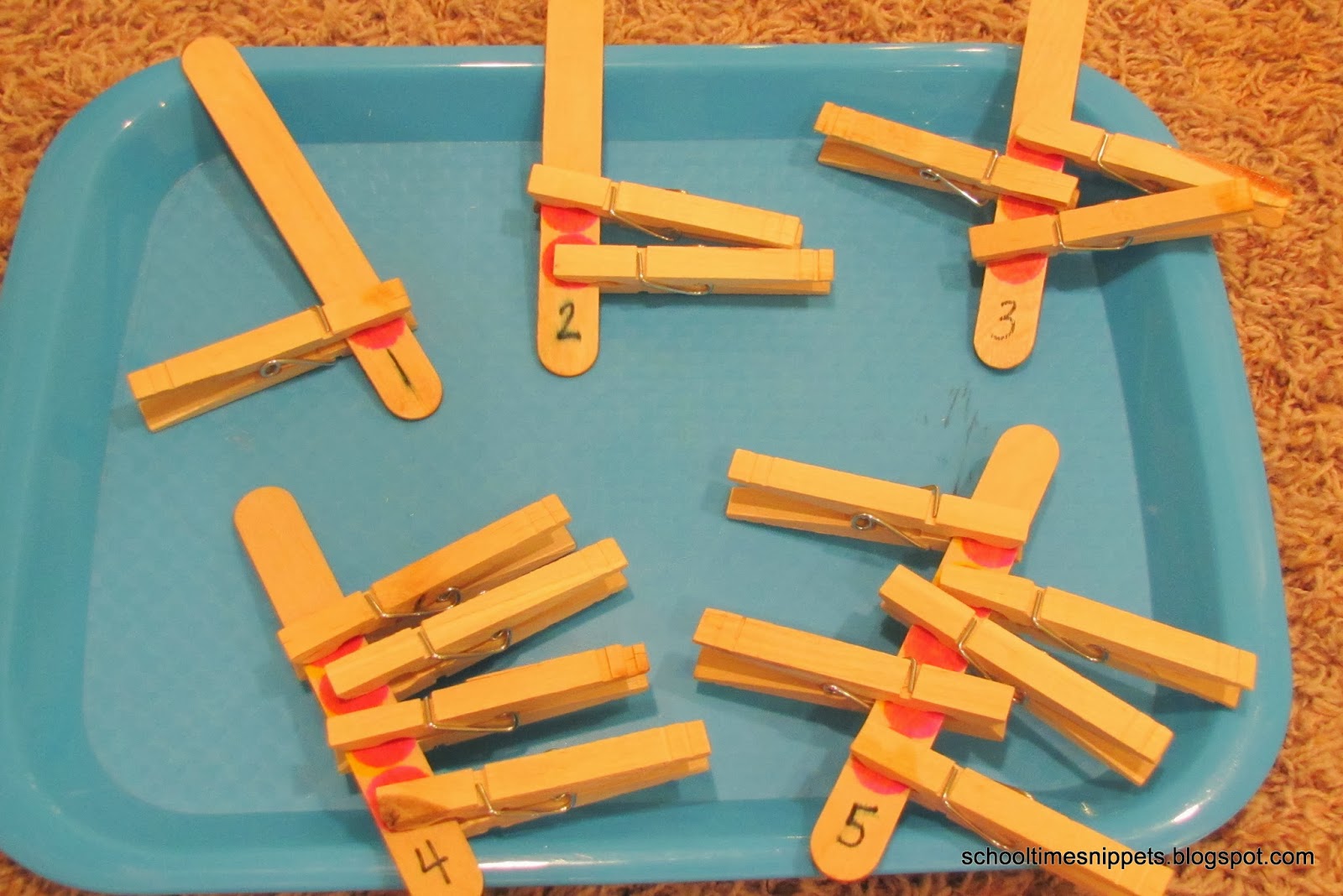 Clothespin Counting Fine Motor Math for Toddlers School Time Snippets