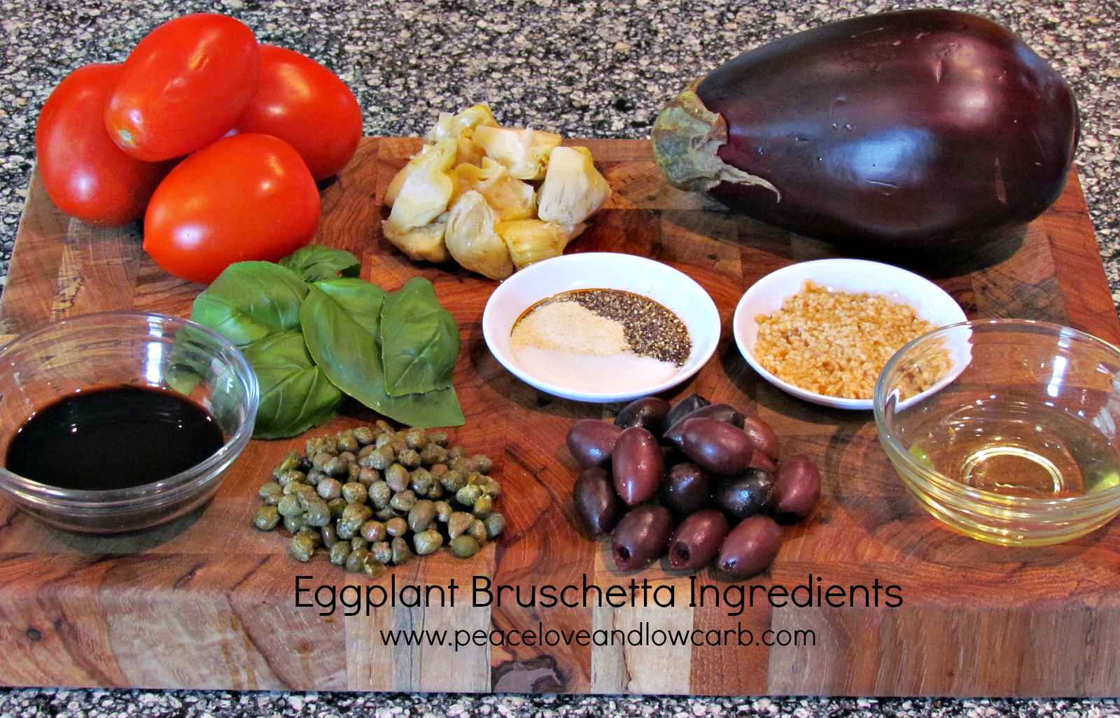 Eggplant Bruschetta Low Carb, Paleo, Gluten Free