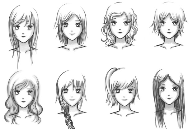 25 Cartoon Girl Hair Drawing Ct Hair Nail Design Ideas