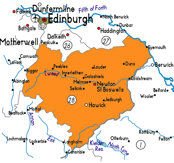 Map of Scottish Borders Province Area