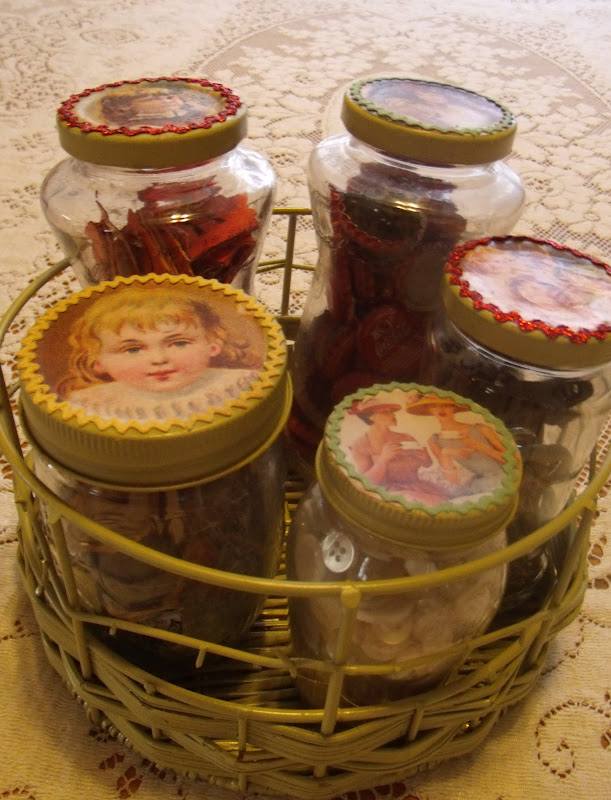 Pollyanna Reinvents Decoupaged Jar Lids! For Stylish Craft Supplies!