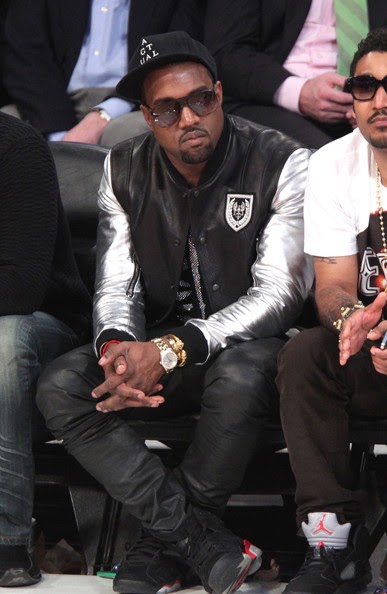Celebrities: Kanye West wearing Air Jordan VI Retro Black-Infra