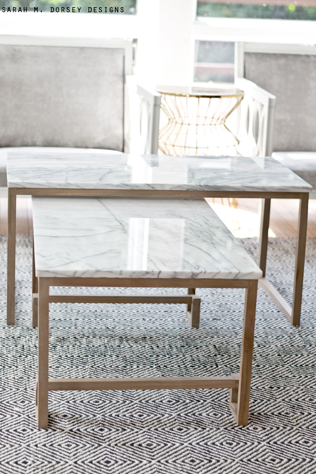 sarah m. dorsey designs Marble Nesting Tables for the Living Room