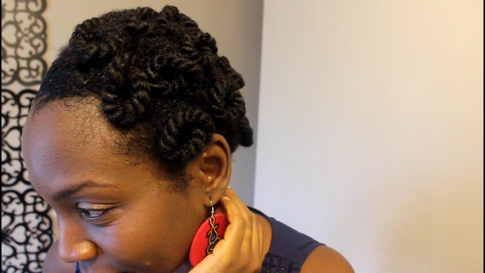 Discoveringnatural Side Pin Curls On Natural Hair Using Giovanni