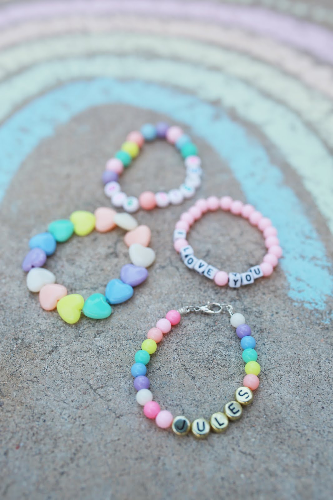 a little j+k diy kid bracelets / a fun way to teach your kids their