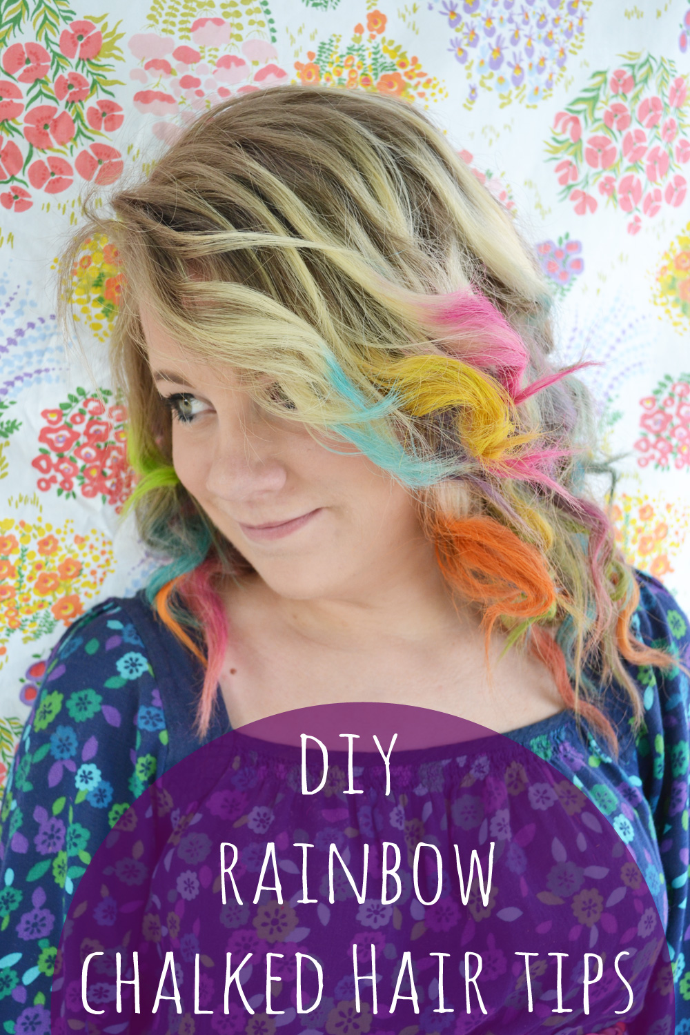 Run 2 The Wild Diy Rainbow Hair Chalked Tips