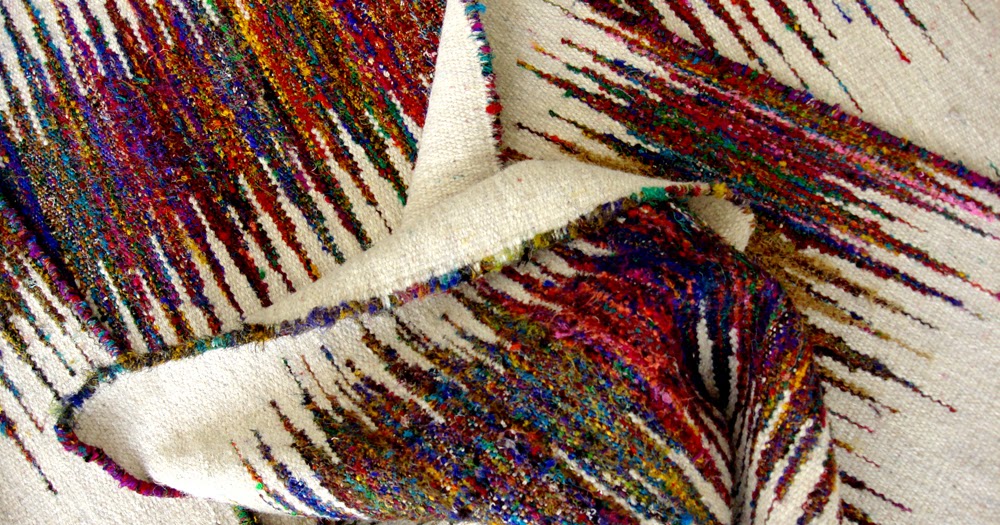 Tulsiram Rugs RECYCLE SARI SILK IKAT KILIM