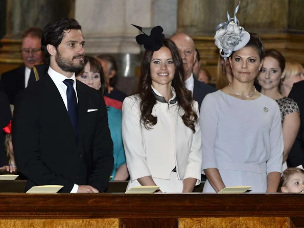 King Carl XVI Gustaf, Queen Silvia and Crown Princess Victoria, Prince Daniel, Princess Estelle and Princess Madeleine and Chris O'Neill, Princess Leonore and Prince Carl Philip and his fiancee Sofia Hellqvist attends a service in the Royal Chapel 