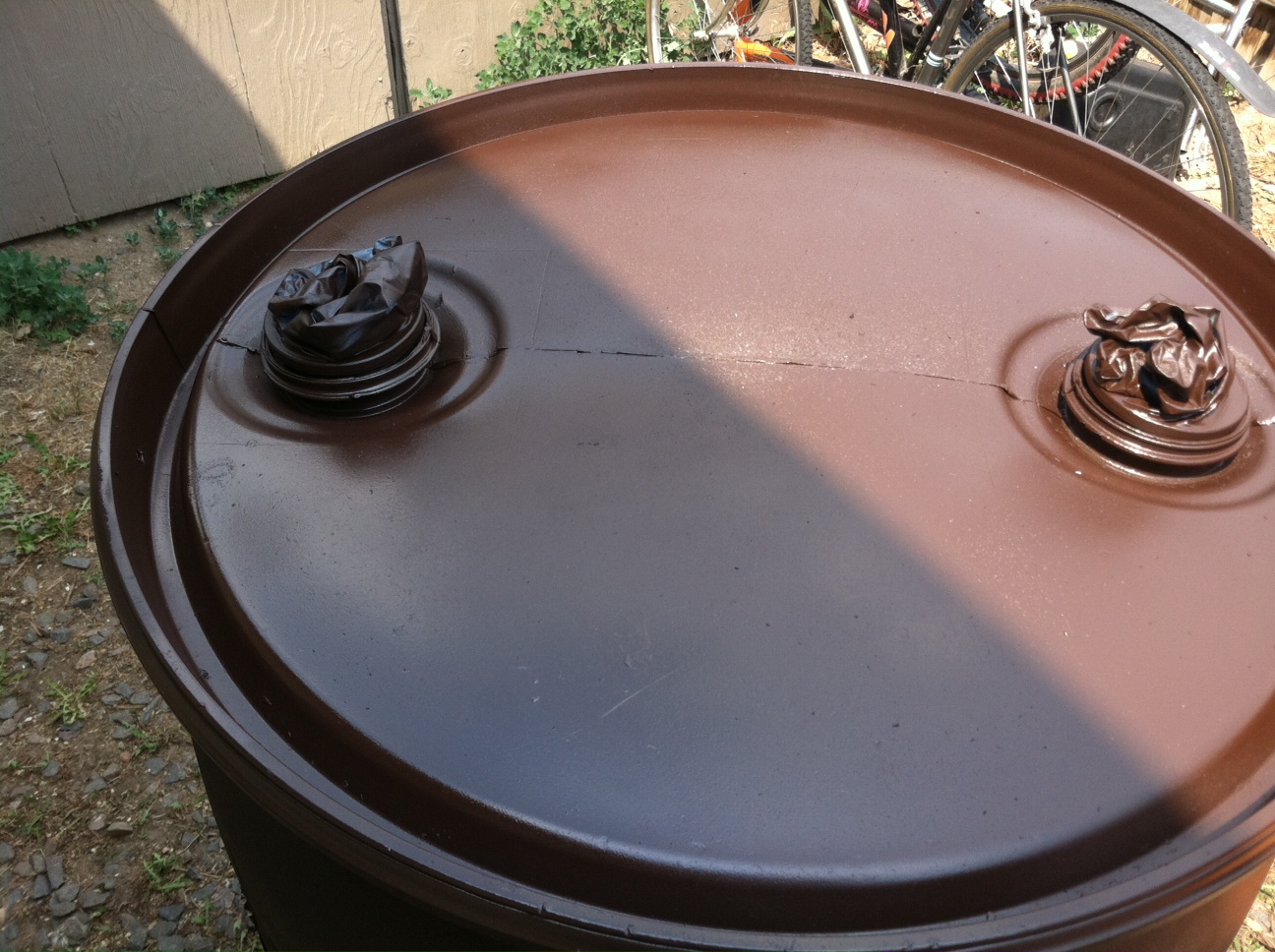 live in the current stenciled rain barrel tutorial