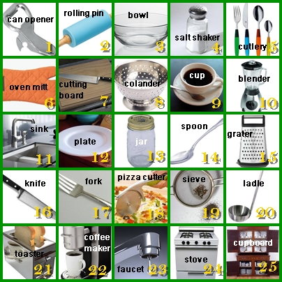 Utensílios de Cozinha em inglês: Lista com tradução e pronúncia