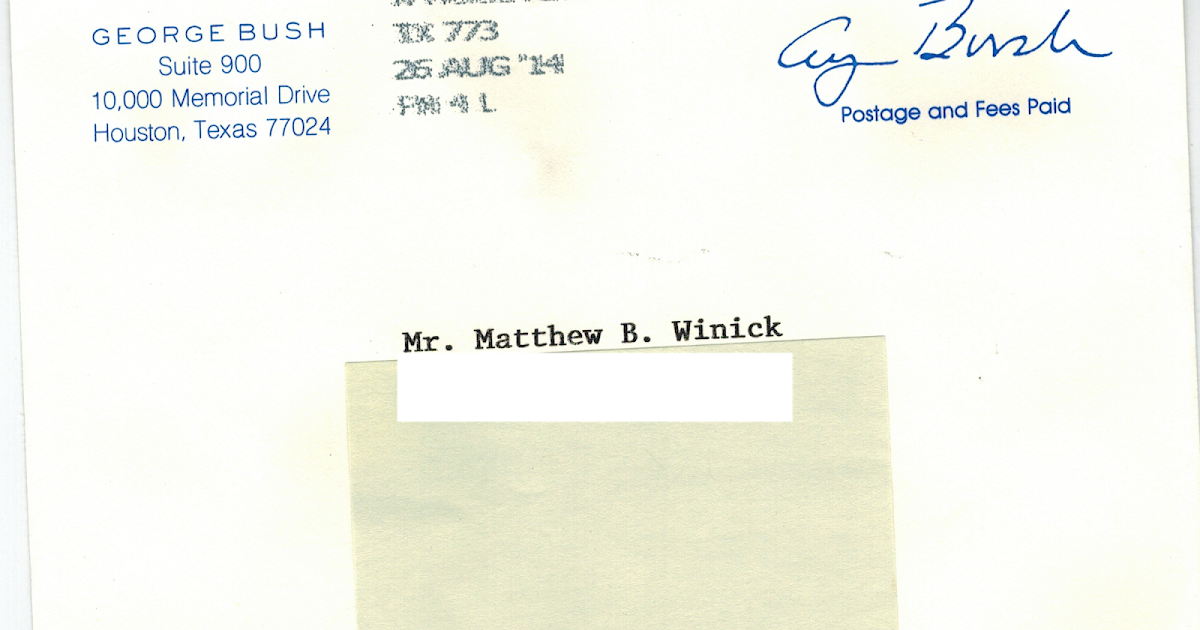 Mattsletters: George H.W. Bush Letter