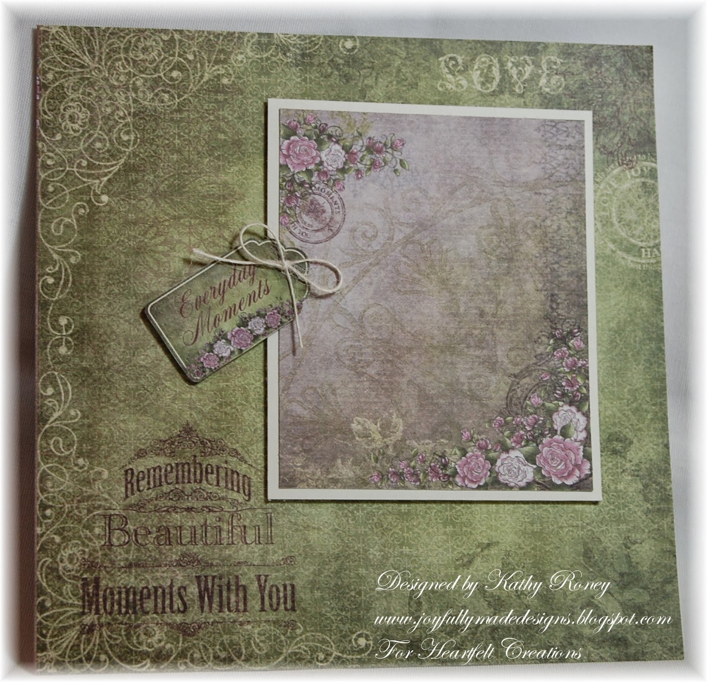 Joyfully Made Designs Raindrops on Roses Scrapbook Page Holder