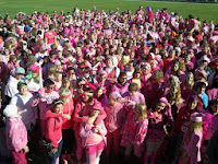 Pink crowd supporting Kawartha lakes  ill young adults  and Famikies