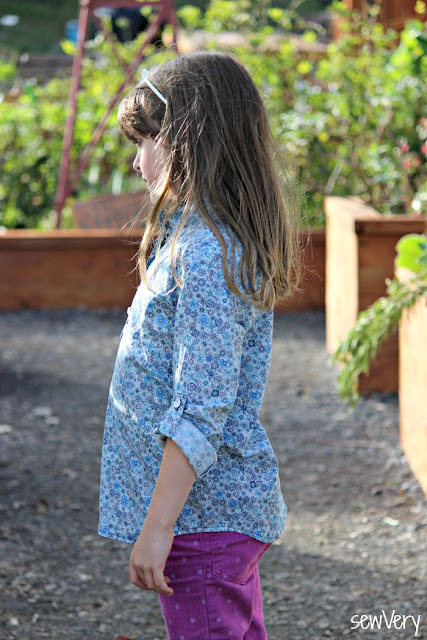 Back view - Prepster Pullover shirt sewing pattern by Blank Slate Patterns sewn by sewVery - perfect for boys or girls! 