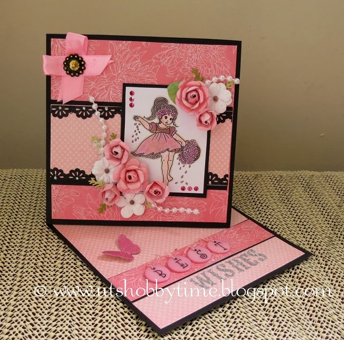 ***UTs Hobby Time*** Handmade "Best Wishes" Greeting Twisted Easel Card