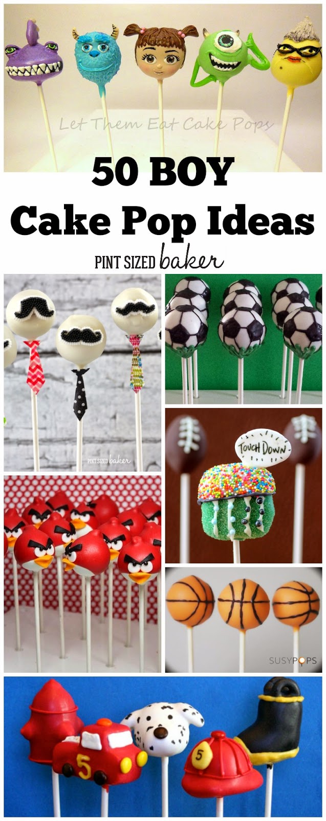 Your little man is gonna love this collection of 50 Cake Pops for Boys. Plan some for his next party!